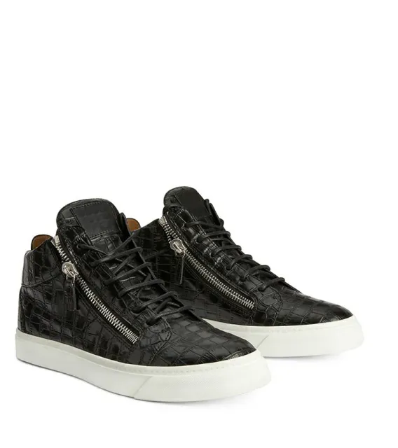 Giuseppe Zanotti High-Top Sneaker Crocodile-Embossed