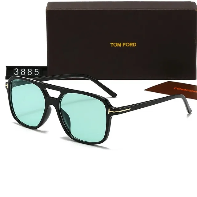 Tom Ford Aviator Sunglasses Black Frame with Green Lens