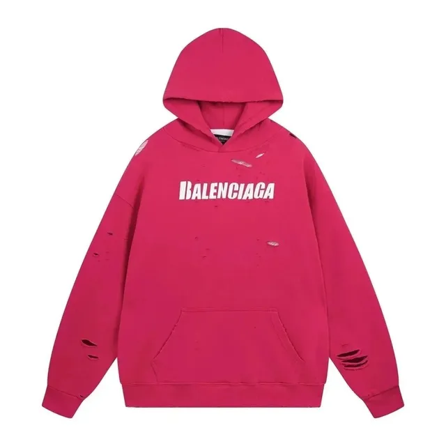 Balenciaga Distressed Hoodie Logo Print