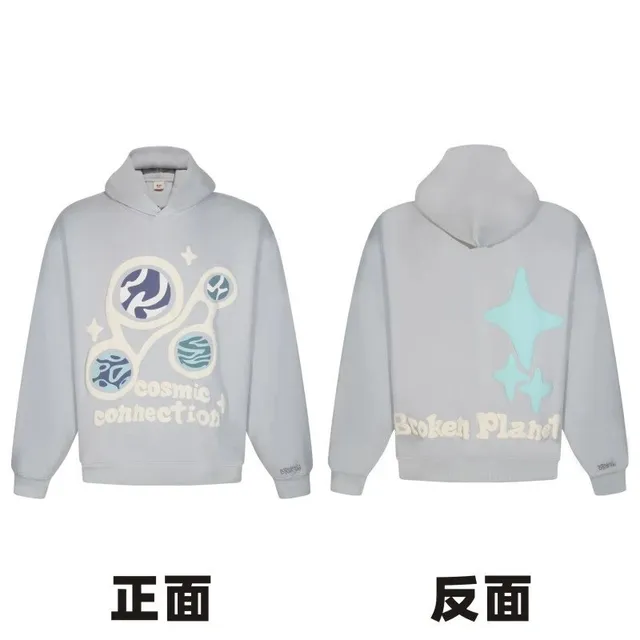 【纯棉连帽卫衣】B66—浅灰色