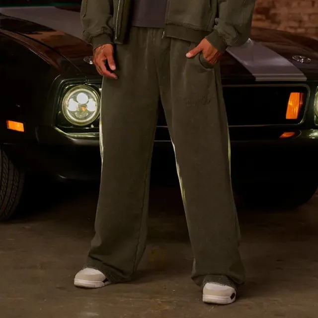 Travis Scott Wide-Leg Sweatpants Olive Washed