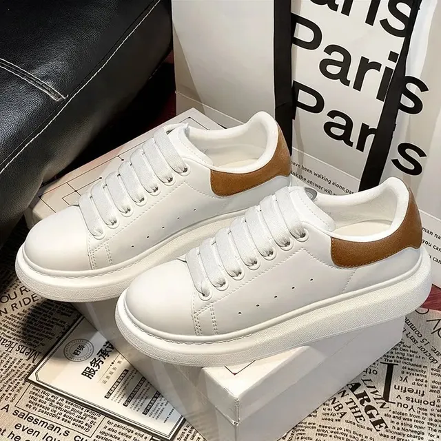 Alexander McQueen Oversized Sneaker White with Brown Heel Tab