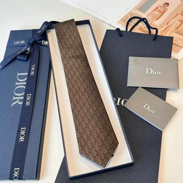 Dior Neck Tie Oblique Logo Pattern