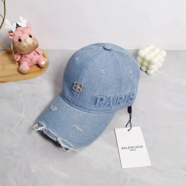 Balenciaga Denim Cap Distressed Paris