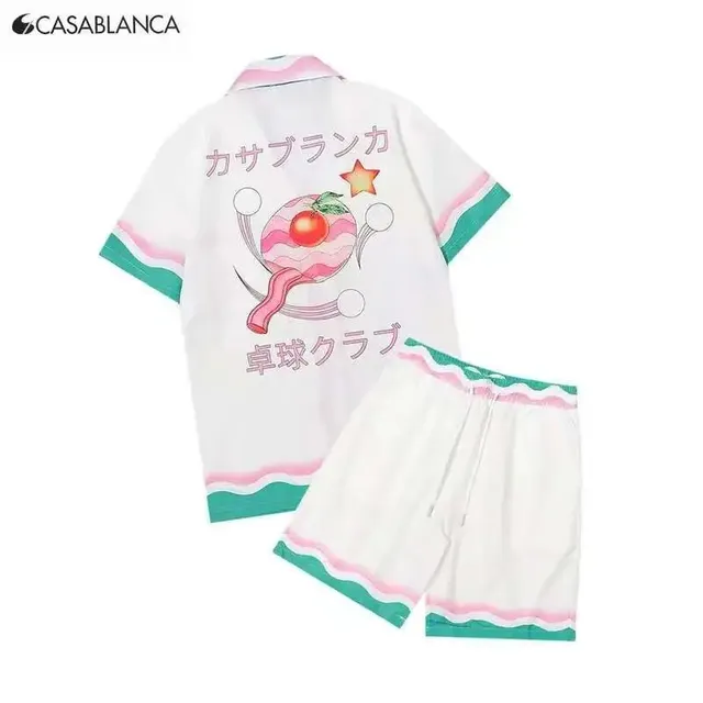 Casablanca Table Tennis Club Set Peach & Mint Trim