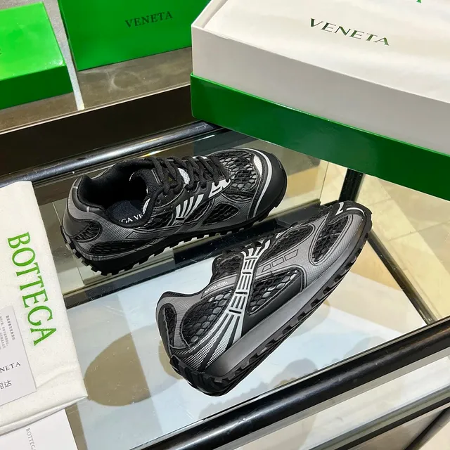 Bottega Veneta Track Trainer Mesh and Leather