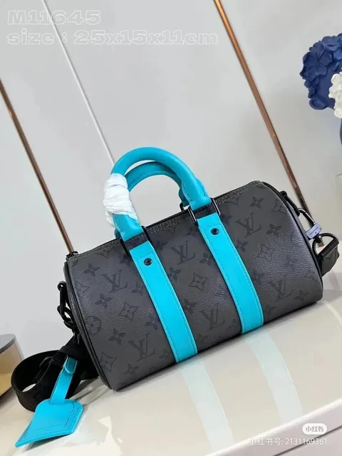 Louis Vuitton LV Trainer Monogram Eclipse with Turquoise Accents