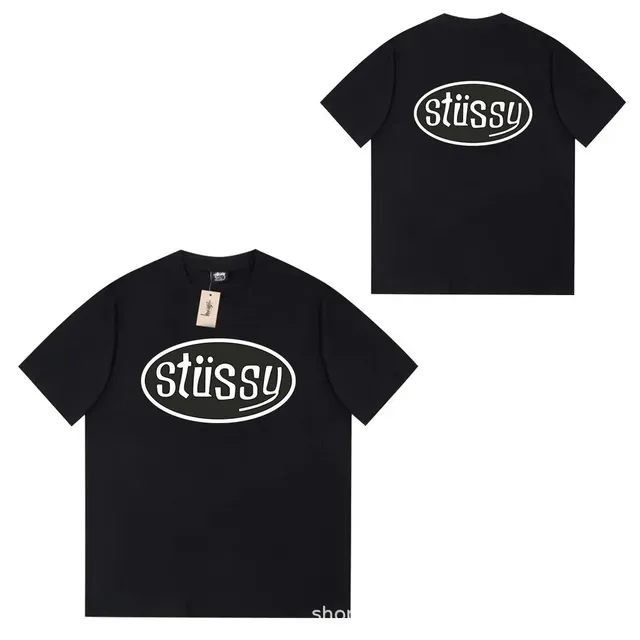 Stüssy Oval Logo Tee Black with White Logo