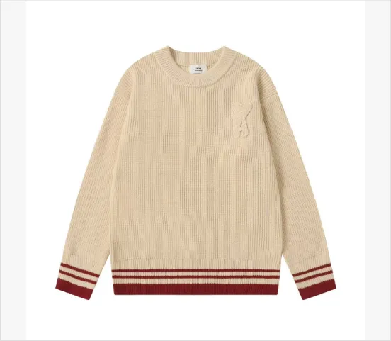 BAPE Ribbed Knit Sweater Cream with Red Stripes