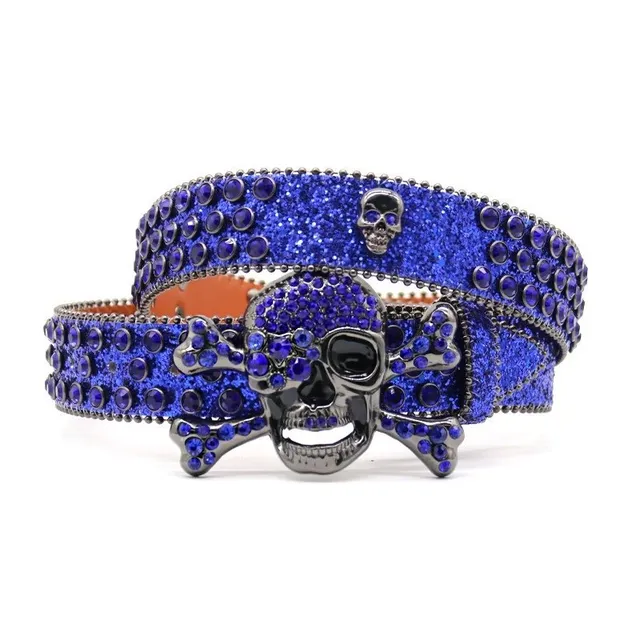 Philipp Plein Skull Belt Glitter Rhinestone