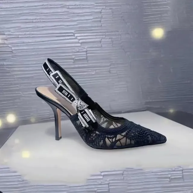 Dior Saddle Heel Lace Embroidery