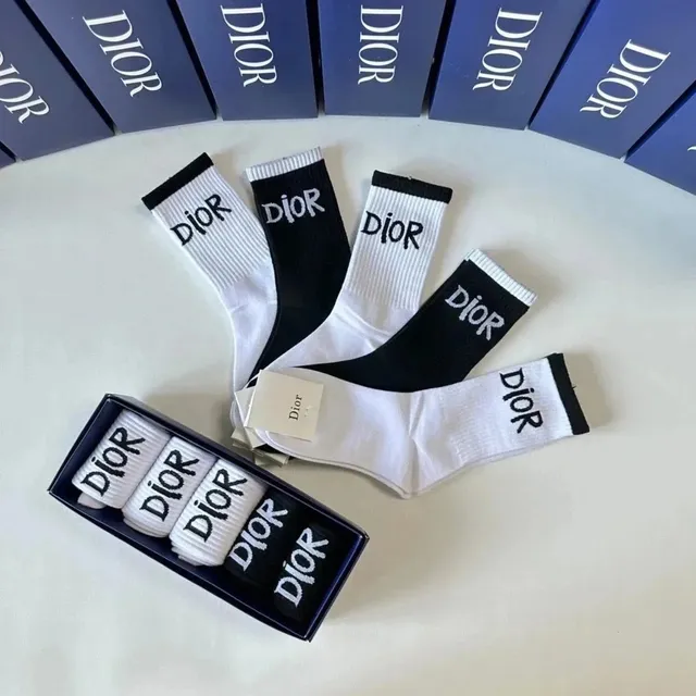 Dior Logo Socks Contrast Logo