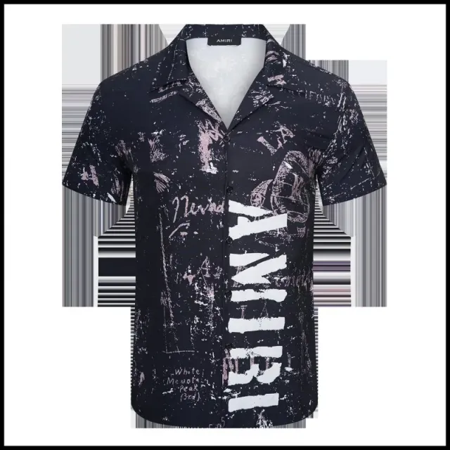 Amiri Printed Short-Sleeve Shirt Graffiti Logo Print