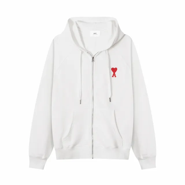 AMI Paris Zip-Up Hoodie Heart Logo