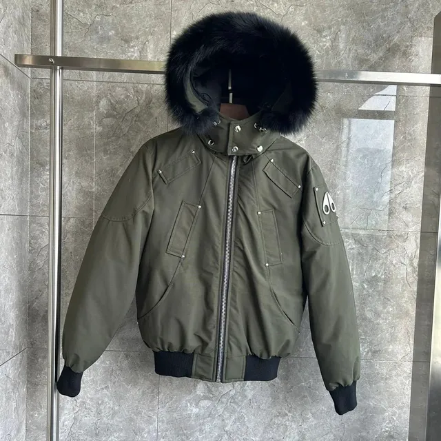 Moose Knuckles Bomber Jacket Fur-Trimmed Hood