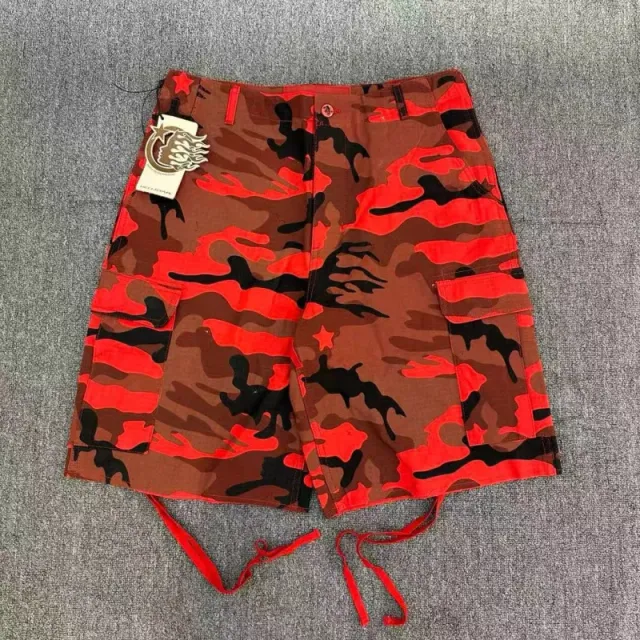 Red camouflage shorts