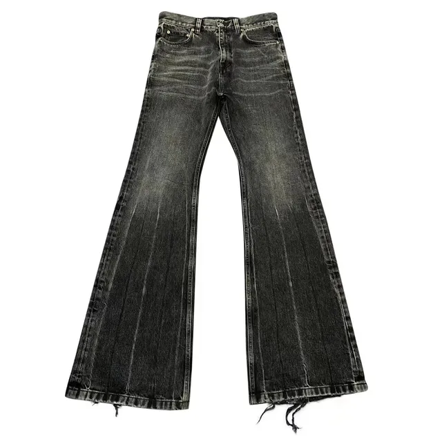 Balenciaga Flared Jeans Distressed Black Wash