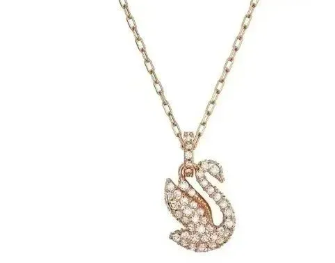 Swarovski Swan Pendant Crystal-Embellished
