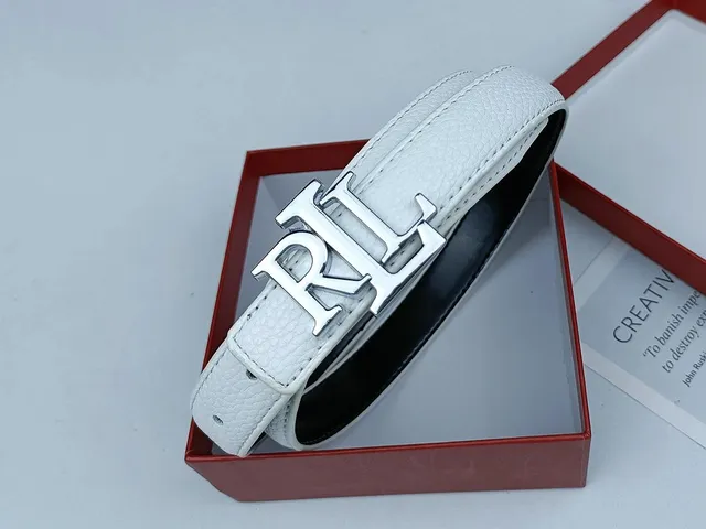 Polo Ralph Lauren RL Logo Belt Silver Buckle