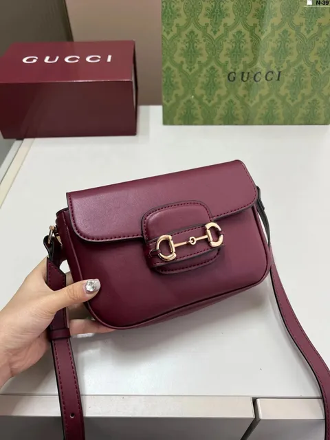 Gucci Horsebit 1955 Mini Shoulder Bag Burgundy Leather