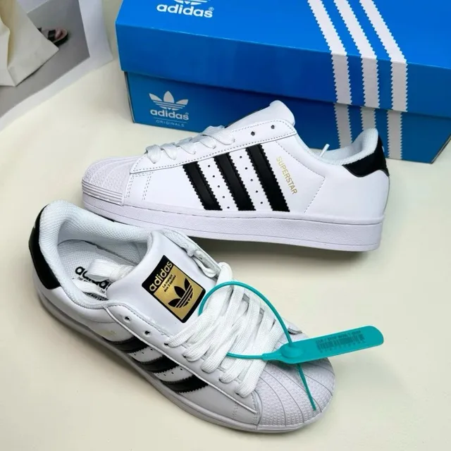 Adidas Superstar White Black Gold