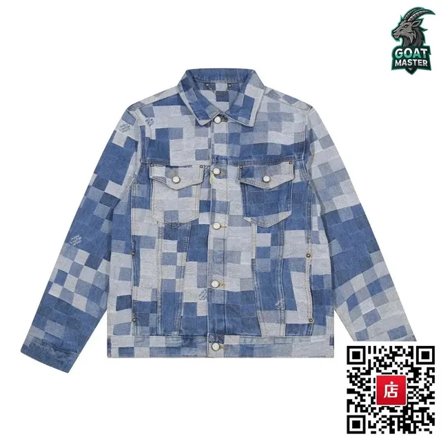 Denim Jacket Patchwork Check