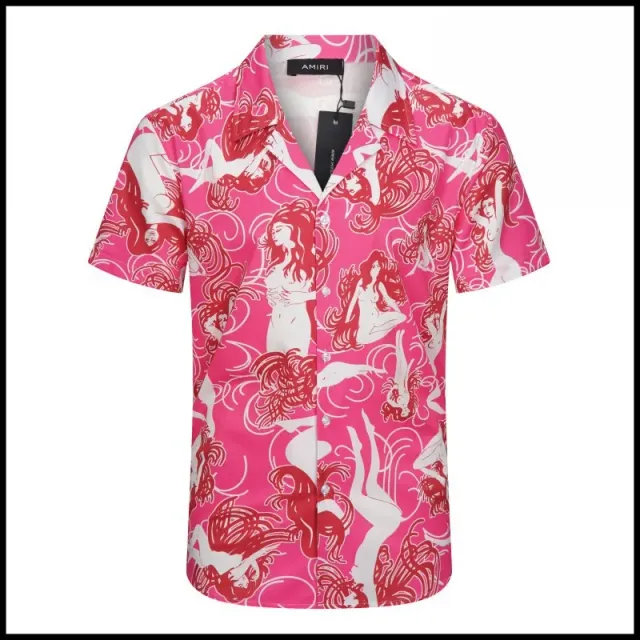 Amiri Camp Collar Shirt Mermaid Print