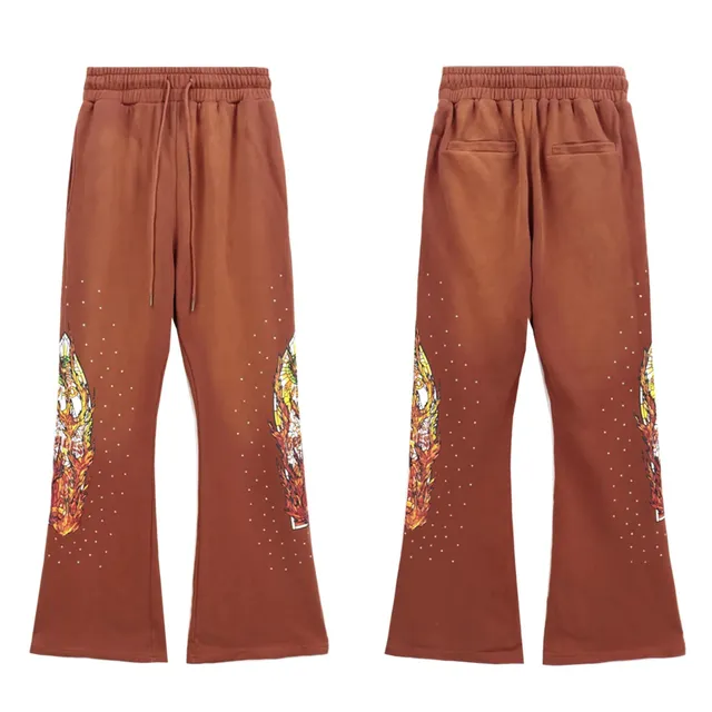 Hellstar Flared Sweatpants Flame Print
