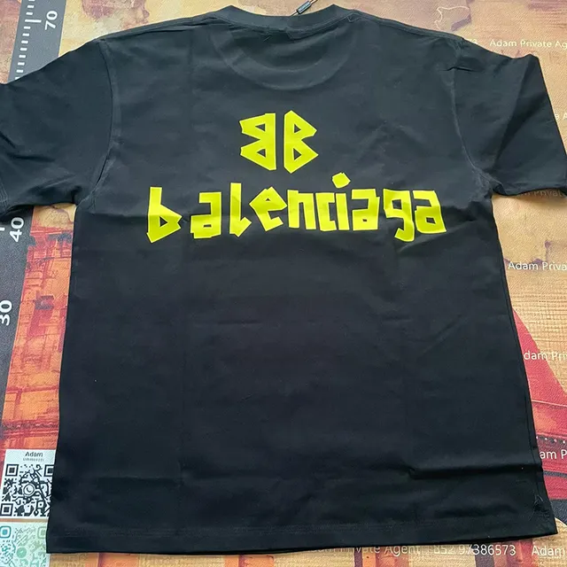 Balenciaga Logo T-Shirt Neon Yellow Print