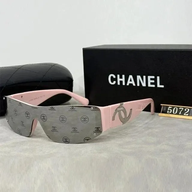 Chanel Shield Sunglasses CC Logo Print