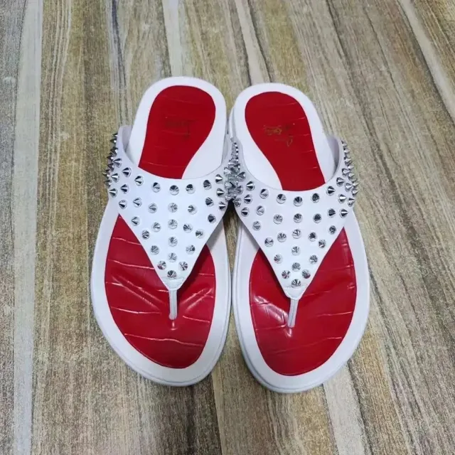 Christian Louboutin Spiky Flip-Flop Studded