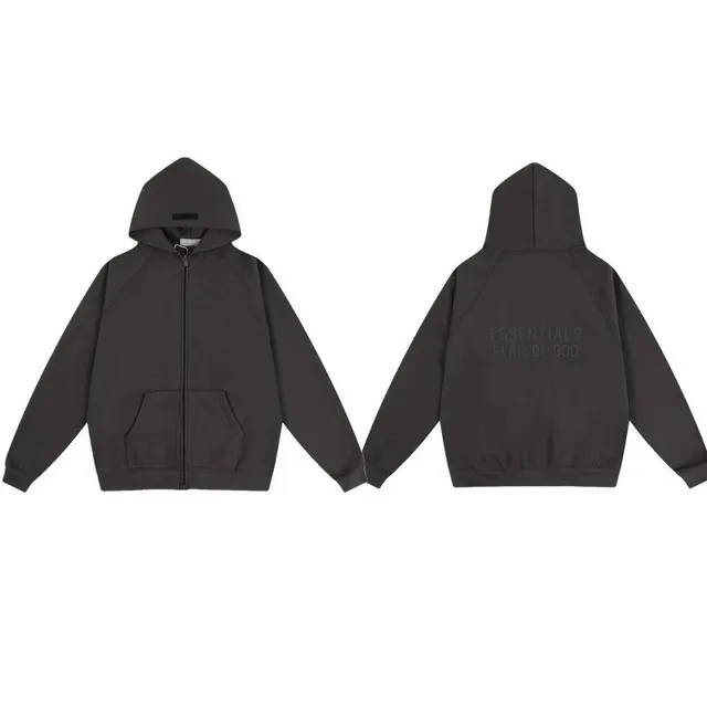 Fear of God Essentials Zip-Up Hoodie Essentials Logo