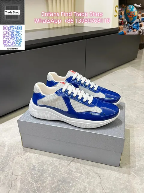 Prada Linea Rossa Navy Patent
