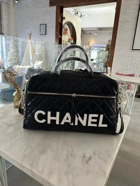Chanel Quilted Logo Duffel Large
