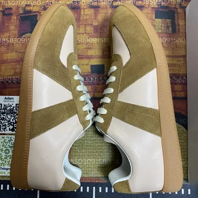 Maison Margiela Tabi Sneaker Olive and White