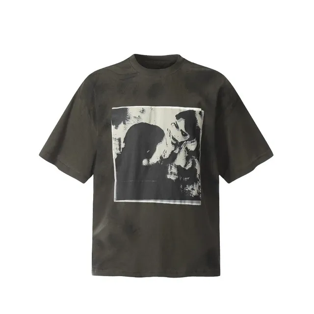 Off-White Graphic Tee Distressed Print