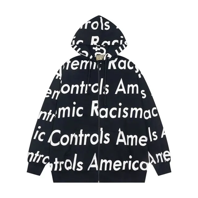 Anti Social Social Club Zip-Up Hoodie Systemic Racism Controls America