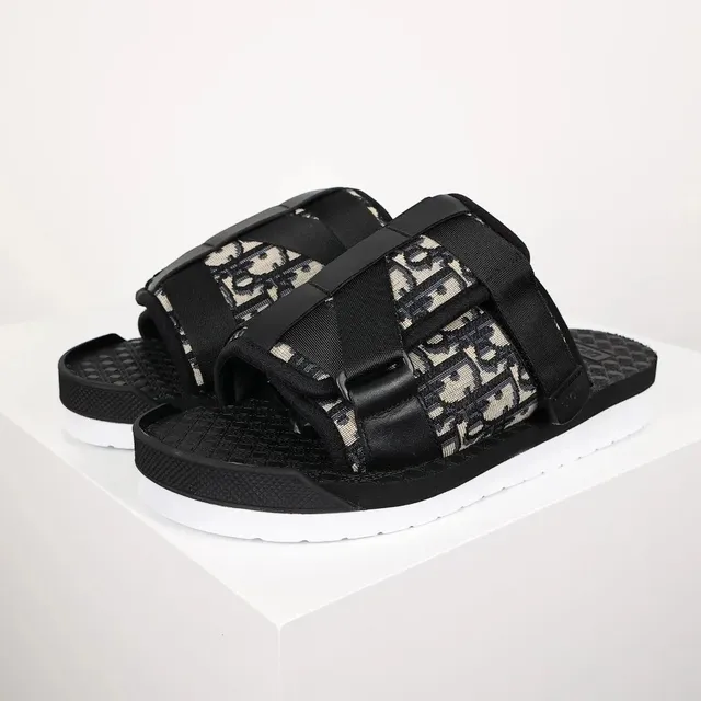 Dior B22 Slide Oblique Print Black/Beige