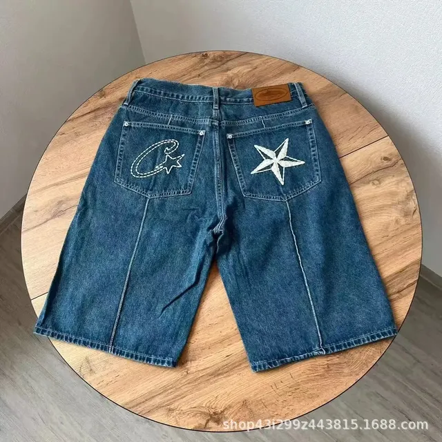 深蓝牛仔短裤