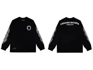 Long-Sleeve Tee Chrome Hearts Logo and Sleeve Print