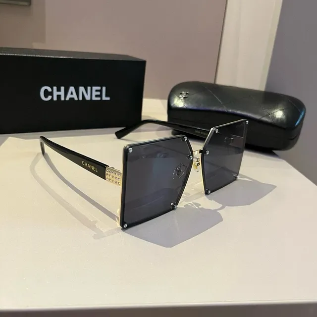 Chanel Square Sunglasses Crystal-Embellished