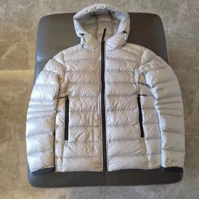 Stone Island Hooded Puffer Jacket Metallic Silver