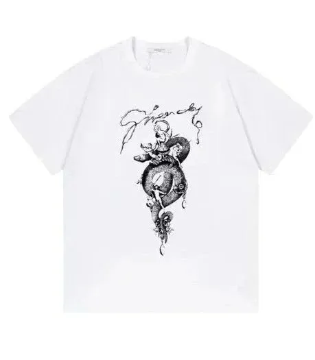 Givenchy Graphic T-Shirt Skull and Serpent Print