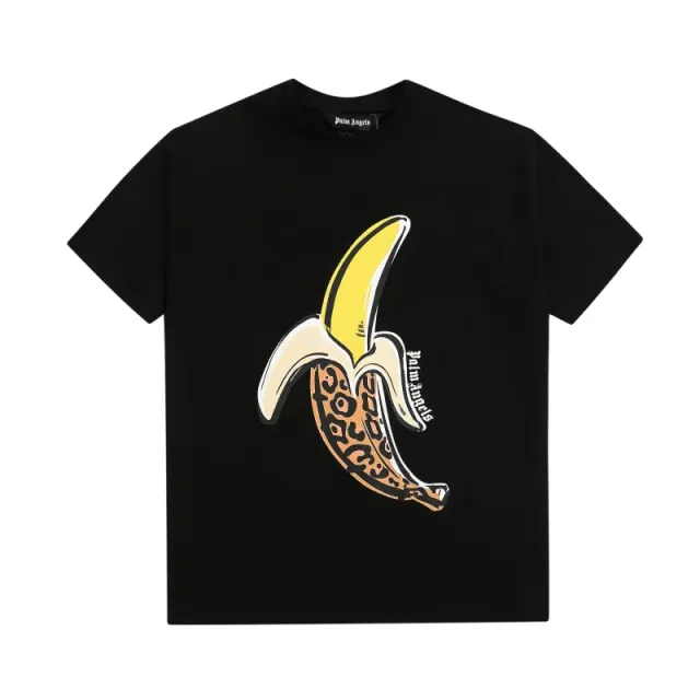 Palm Angels Banana Graphic Tee Leopard Peel Print