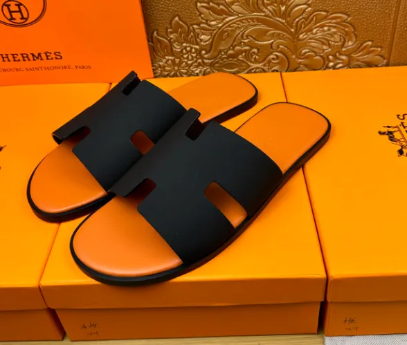 Hermès Oran Slide Black/Orange