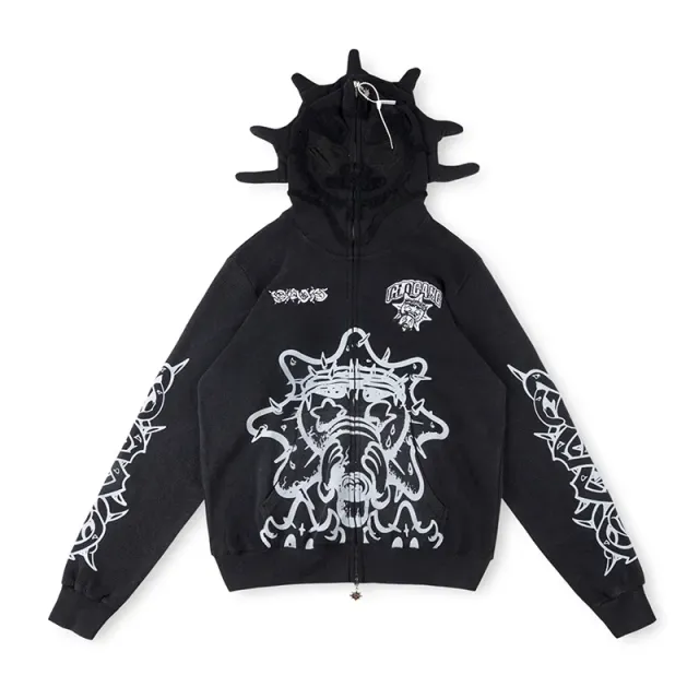 Hellstar Spiky Hoodie Thorn Crown Graphic