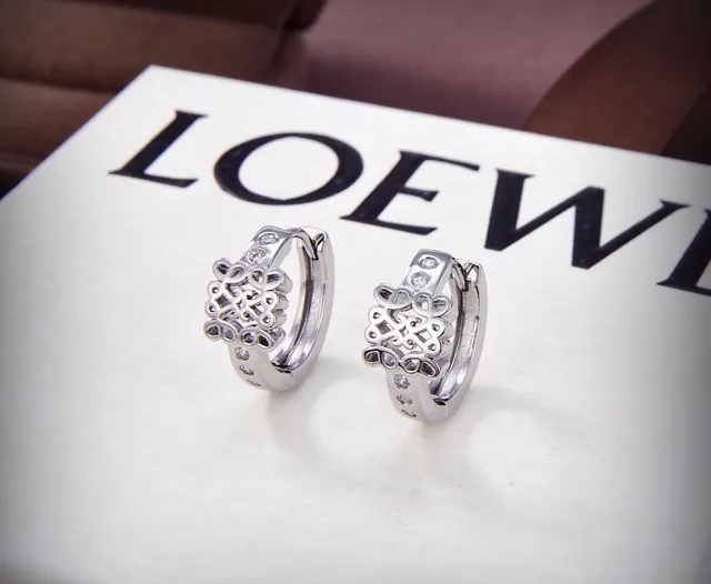 Loewe Hoop Earrings Celtic Knot Design with Crystals