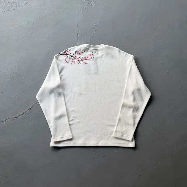 Long-Sleeve Top Cherry Blossom Embroidery