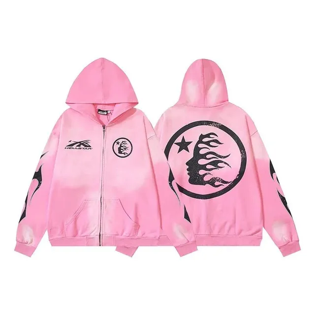 Hellstar Zip-Up Hoodie Flame Print