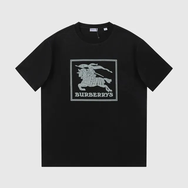 Burberry Equestrian Knight Tee Silver Logo Print